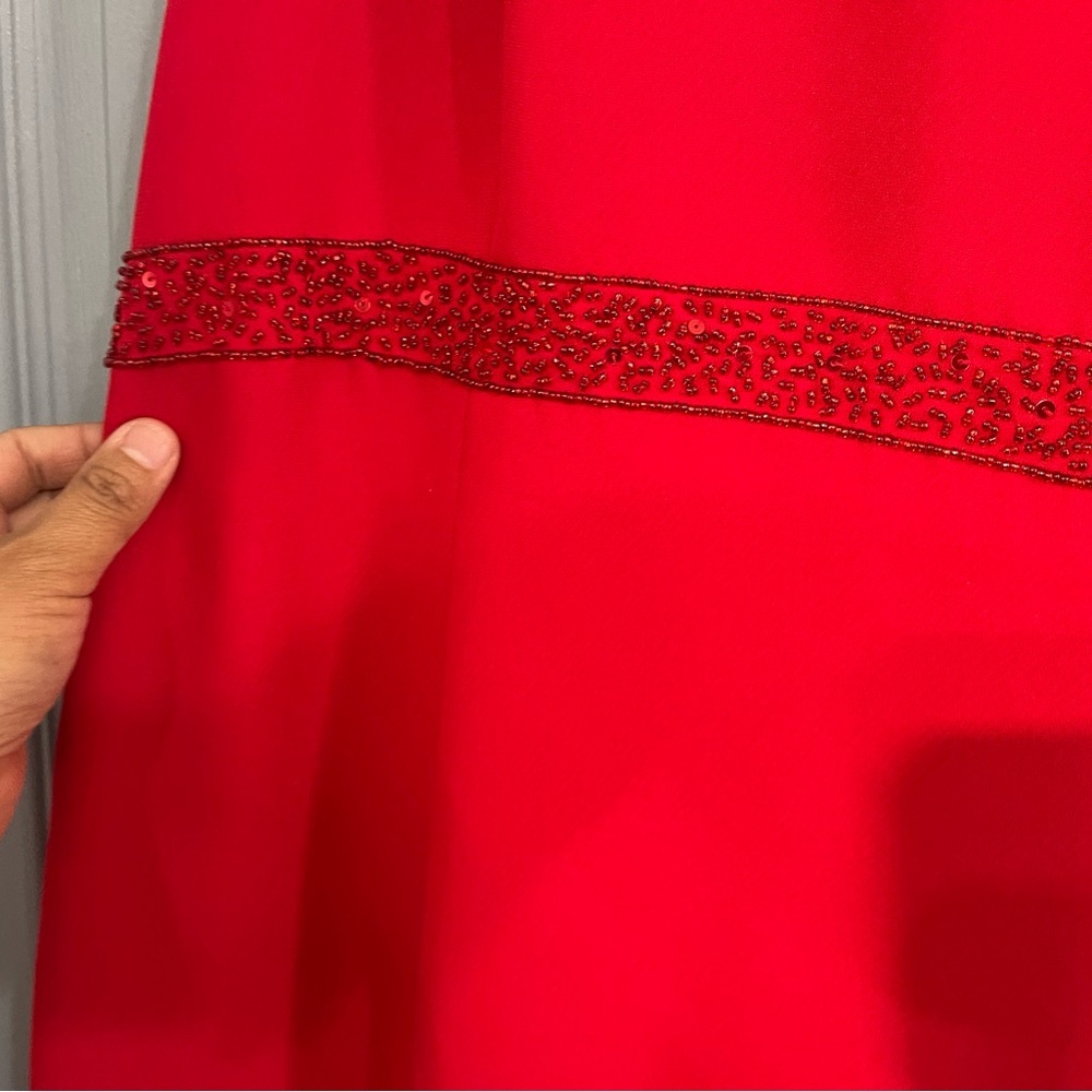 Donna Morgan Red Halter Sheath Dress - Picture 4 of 6